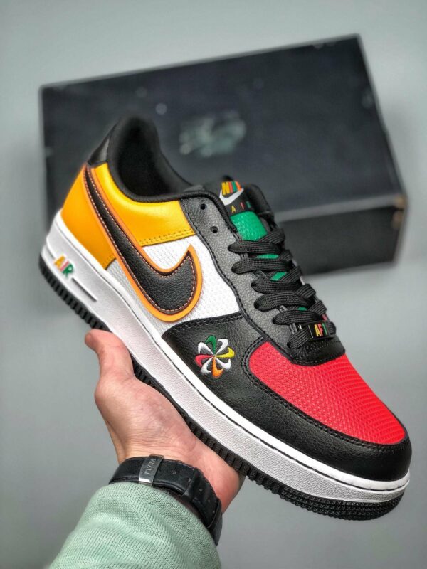 Nike Air Force 1 Sunburst Black White Yellow Red For Sale