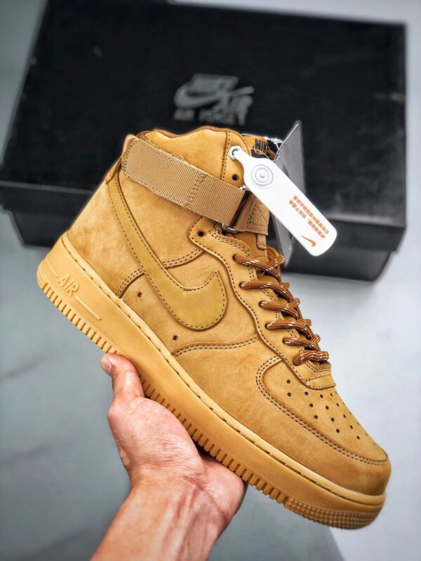 Nike Air Force 1 High Flax Wheat-Gum Light Brown-Black For Sale