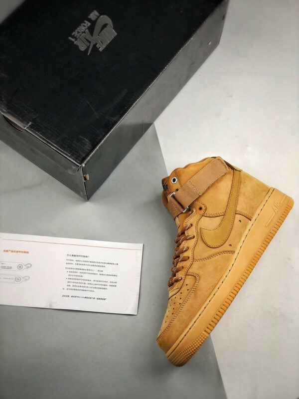 Nike Air Force 1 High Flax Wheat-Gum Light Brown-Black For Sale