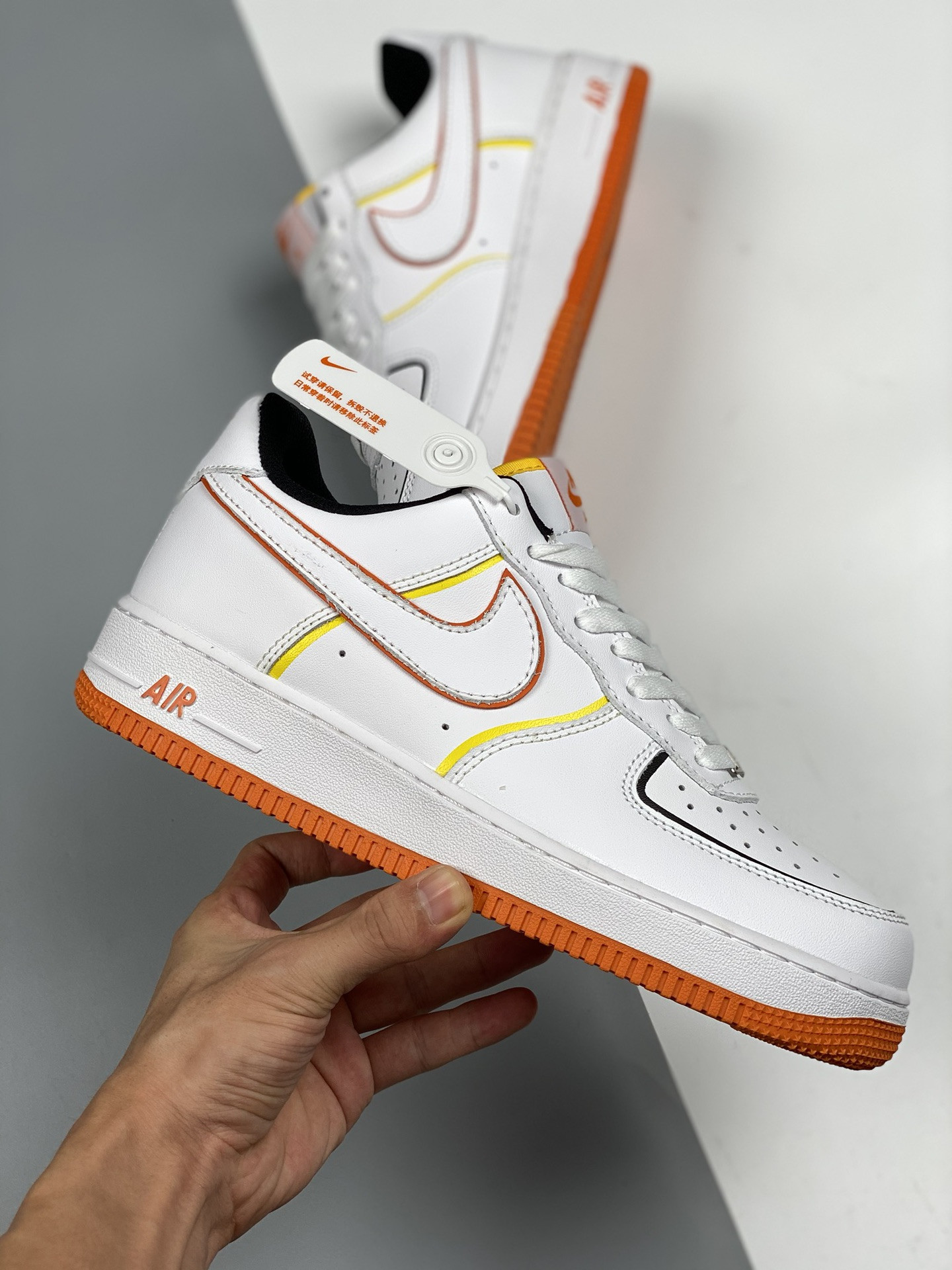 Nike Air Force 1 Low Diy White Orange Yellow For Sale