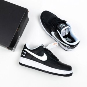 Nike Air Force 1 Low Double Swoosh Black White For Sale