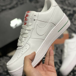 Nike Air Force 1 Low Rose White University Red-Pine Green For Sale