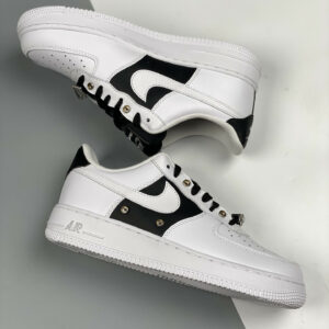 Nike Air Force 1 Low Snap Button Bling Black White For Sale