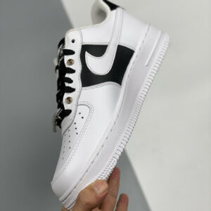 Nike Air Force 1 Low Snap Button Bling Black White For Sale