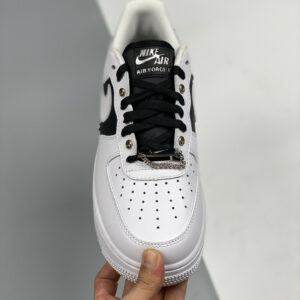 Nike Air Force 1 Low Snap Button Bling Black White For Sale