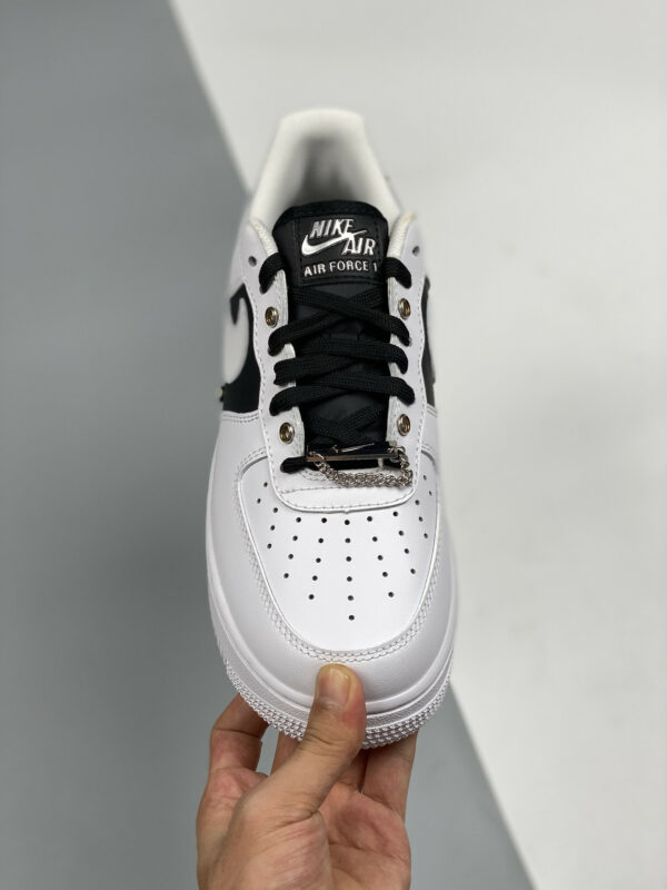 Nike Air Force 1 Low Snap Button Bling Black White For Sale