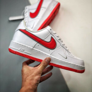 Nike Air Force 1 White Habanero Red Mini Swoosh For Sale