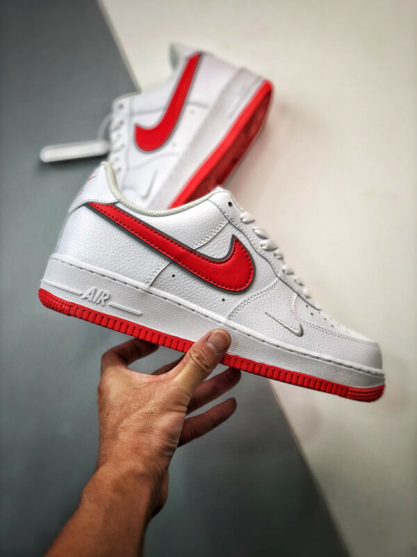 Nike Air Force 1 White Habanero Red Mini Swoosh For Sale