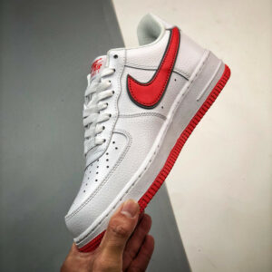 Nike Air Force 1 White Habanero Red Mini Swoosh For Sale