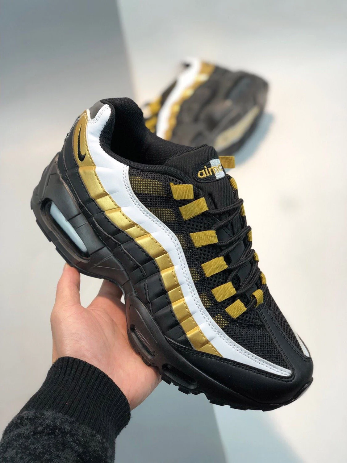 Nike Air Max 95  Black Metallic Gold On Sale