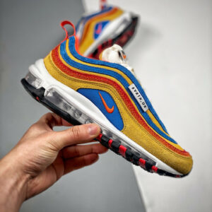 Nike Air Max 97 Running Club Pollen Light Photo Blue University Red Orange For Sale