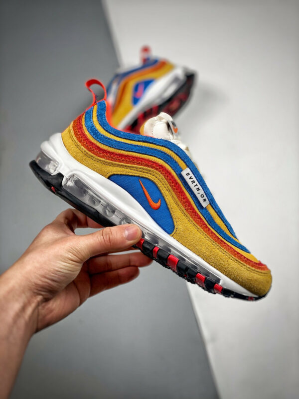 Nike Air Max 97 Running Club Pollen Light Photo Blue University Red Orange For Sale