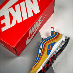 Nike Air Max 97 Running Club Pollen Light Photo Blue University Red Orange For Sale