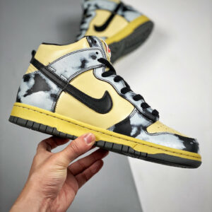 Nike Dunk High 1985 Black Acid Wash Lemon Drop Black-Saturn Gold For Sale