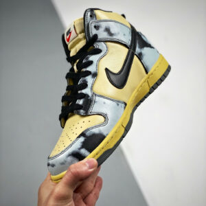 Nike Dunk High 1985 Black Acid Wash Lemon Drop Black-Saturn Gold For Sale