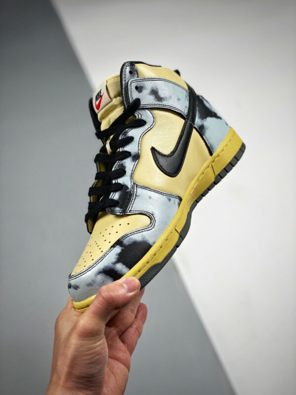 Nike Dunk High 1985 Black Acid Wash Lemon Drop Black-Saturn Gold For Sale