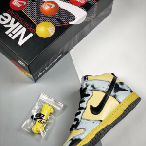 Nike Dunk High 1985 Black Acid Wash Lemon Drop Black-Saturn Gold For Sale