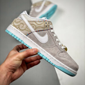 Nike Dunk Low Barber Shop Grey White-Red-Blue DH7614-500 For Sale