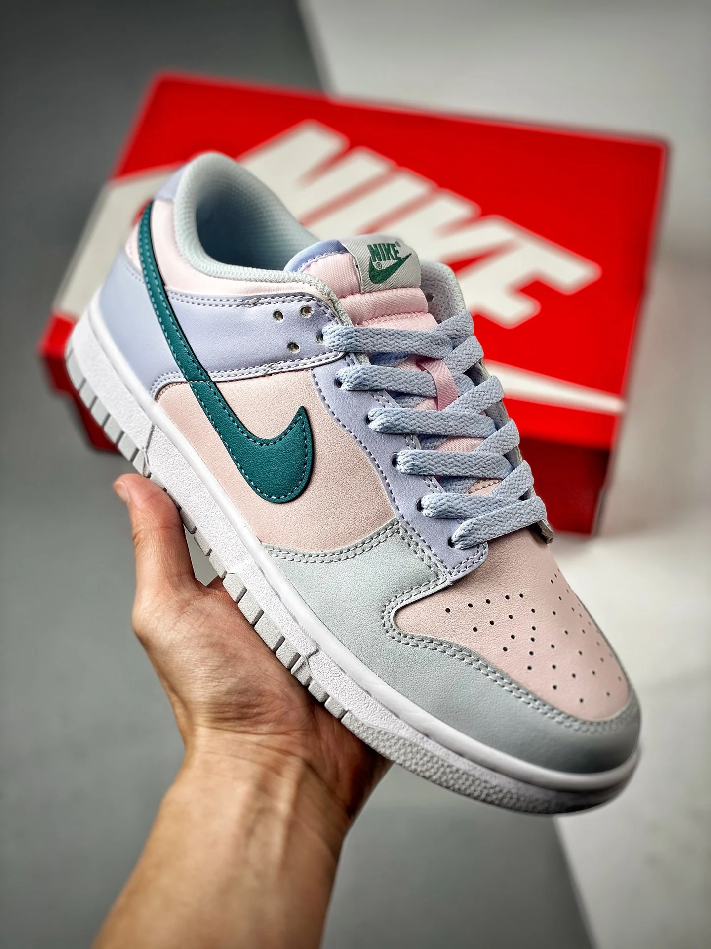 Nike Dunk Low Football Grey Mineral Teal-Pearl Pink FD1232-002 For Sale