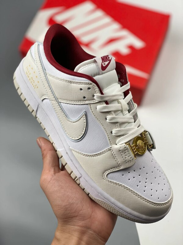 Nike Dunk Low Just Do It White Red-Photon Dust DV1160-100 For Sale