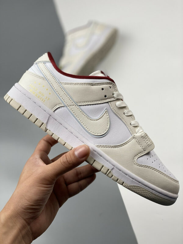 Nike Dunk Low Just Do It White Red-Photon Dust DV1160-100 For Sale