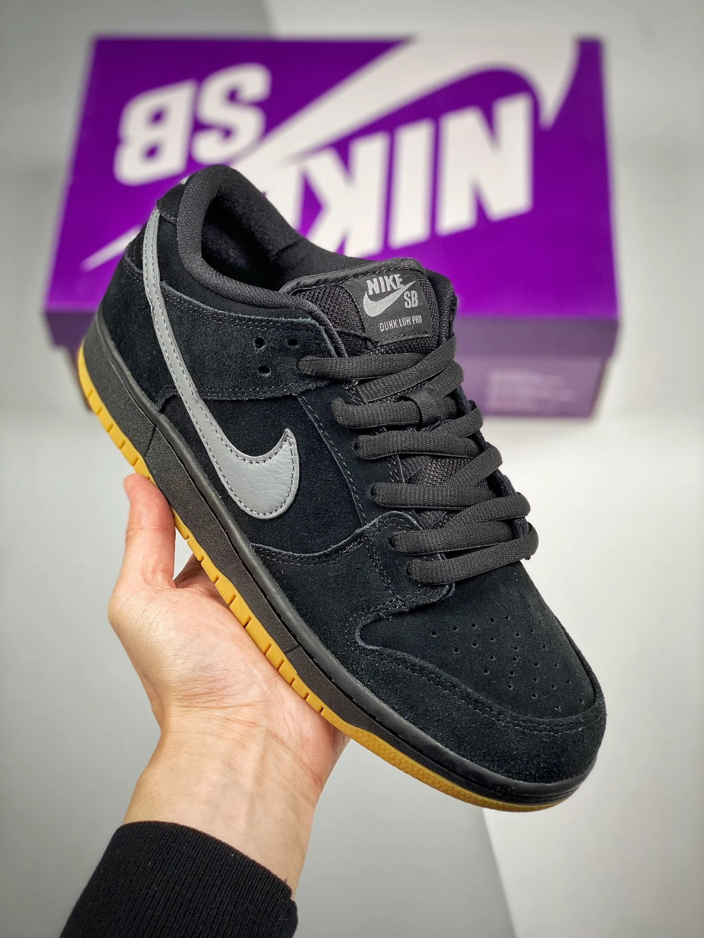 Nike SB Dunk Low Fog Black Gum For Sale