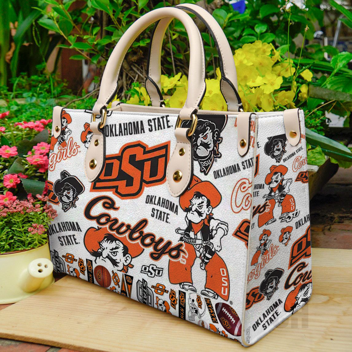 Oklahoma State Cowboys Women Leather Hand Bag