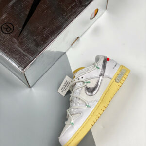 Off-White x Nike Dunk Low 01 of 50 White Silver Gum For Sale