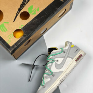 Off-White x Nike Dunk Low 04 of 50 Sail Grey Black For Sale