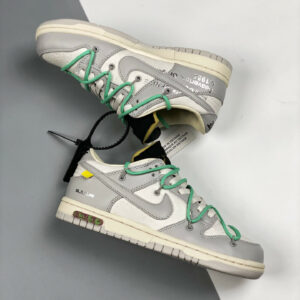 Off-White x Nike Dunk Low 04 of 50 Sail Grey Black For Sale