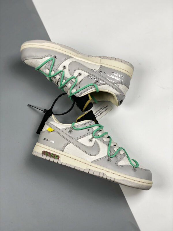 Off-White x Nike Dunk Low 04 of 50 Sail Grey Black For Sale