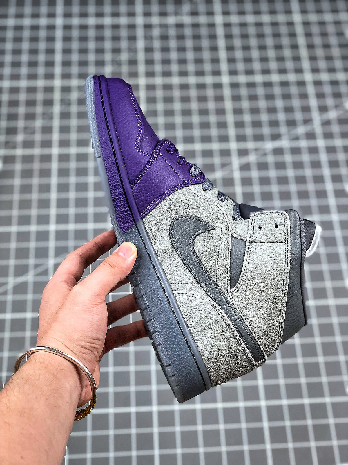 Sheila Rashid x Air Jordan 1 Mid Purple Grey CW5897-005 For Sale