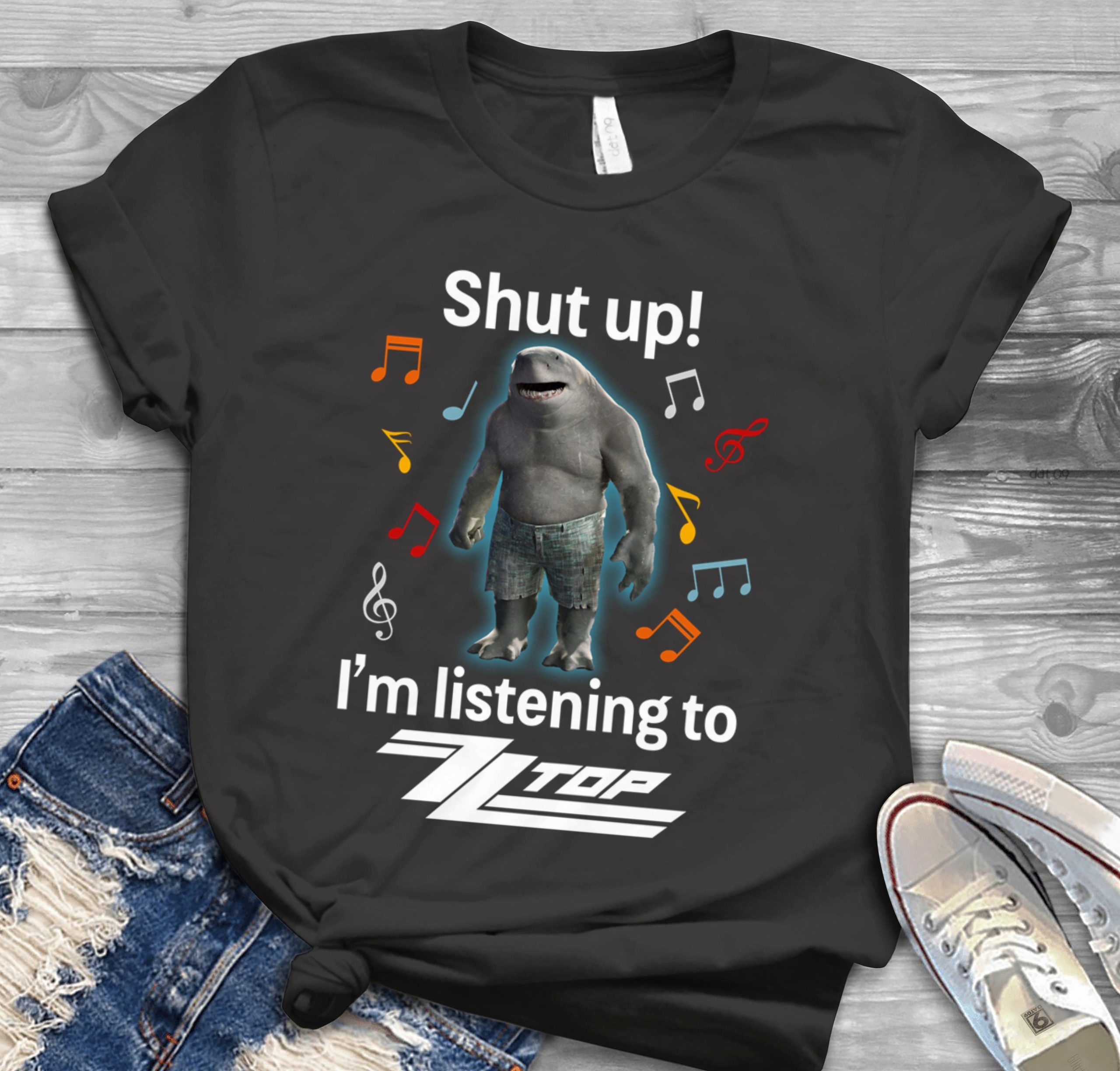 Shut Up Im Listening To Zz Top Scaled T Shirt