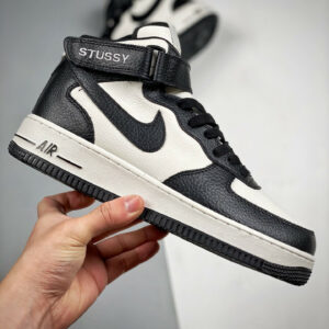 Stussy x Nike Air Force 1 Mid White Black DJ7840-002 For Sale