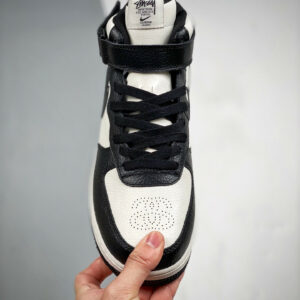 Stussy x Nike Air Force 1 Mid White Black DJ7840-002 For Sale