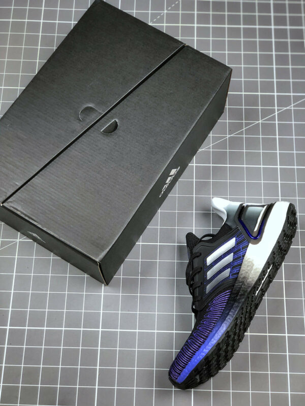 Adidas Ultra Boost 20 Black Silver Metallic Cloud White For Sale