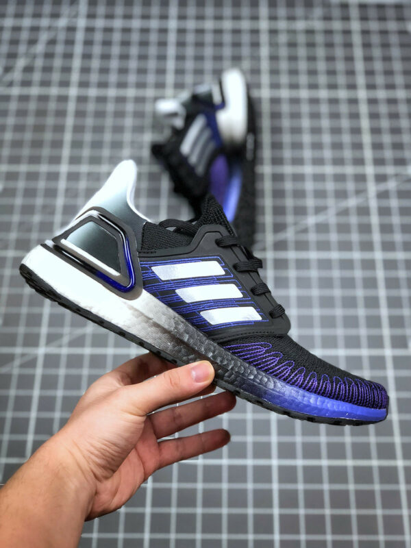 Adidas Ultra Boost 20 Black Silver Metallic Cloud White For Sale