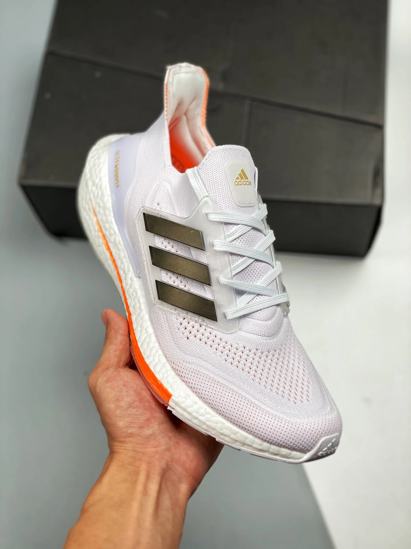 Adidas Ultra Boost 2021 White Core Black Solar Red For Sale