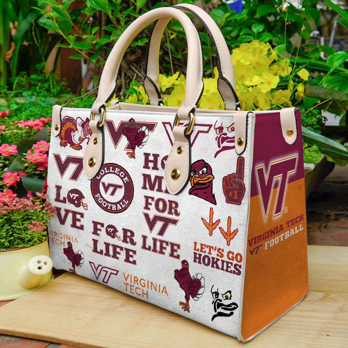 Virginia Tech Women Leather Hand Bag