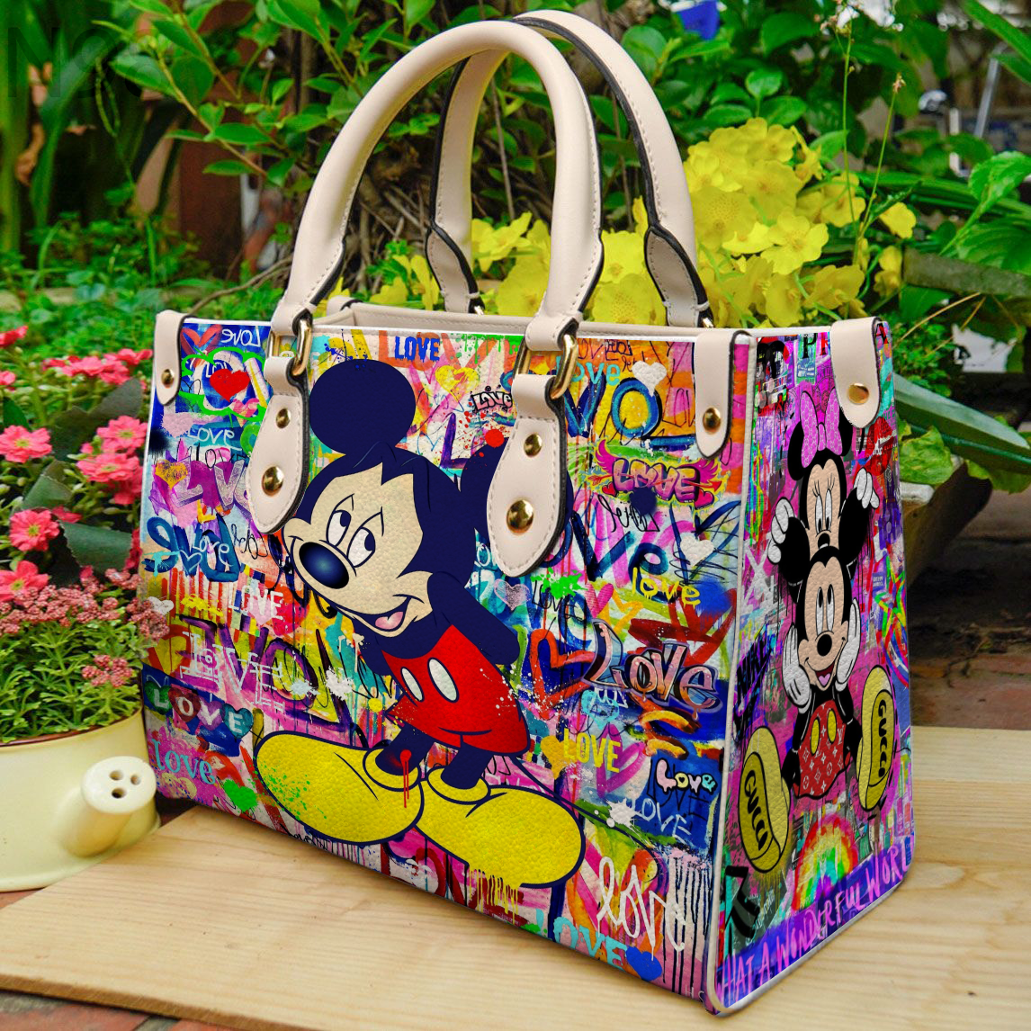 Mickey Mouse Lover Women Leather Hand Bag