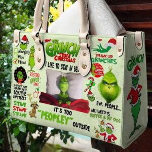 Grinch lover Women Leather Hand Bag