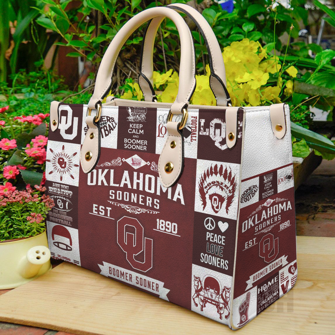 Oklahoma Sooners lover Women Leather Hand Bag