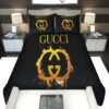 Art Gucci Logo Brand Bedding Set Bedspread Home Decor Luxury Bedroom