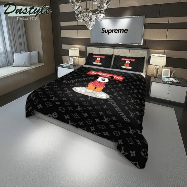 Supreme Mickey Mouse Logo Brand Bedding Set Home Decor Bedspread Bedroom Luxury