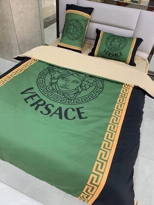 Versace Logo Brand Bedding Set Home Decor Bedroom Luxury Bedspread