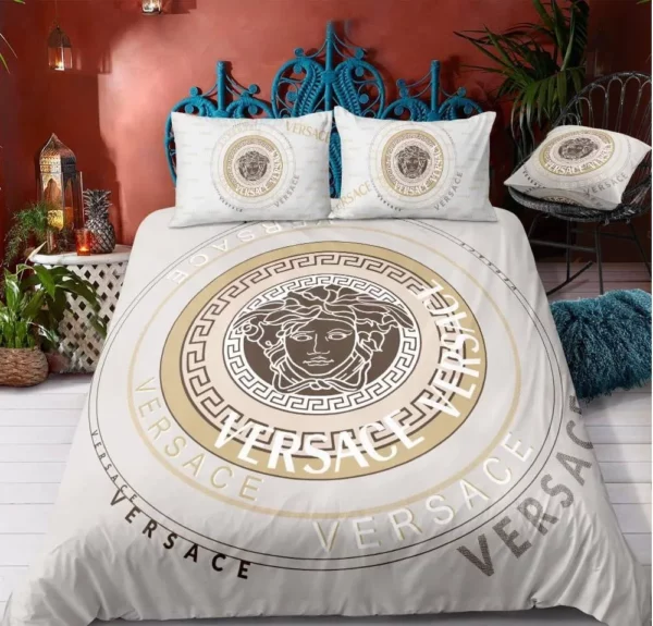 Versace Logo Brand Bedding Set Bedroom Luxury Home Decor Bedspread