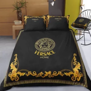 Versace Logo Brand Bedding Set Bedspread Bedroom Home Decor Luxury