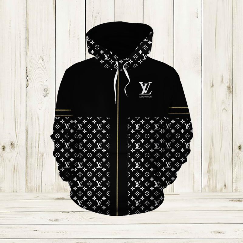 Louis Vuitton Black White Lv Type 912 Hoodie Fashion Brand Luxury Outfit