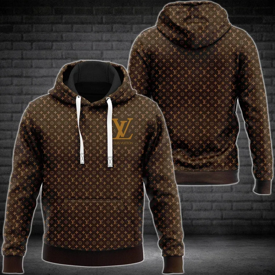 Louis Vuitton Brown Type 457 Hoodie Outfit Luxury Fashion Brand