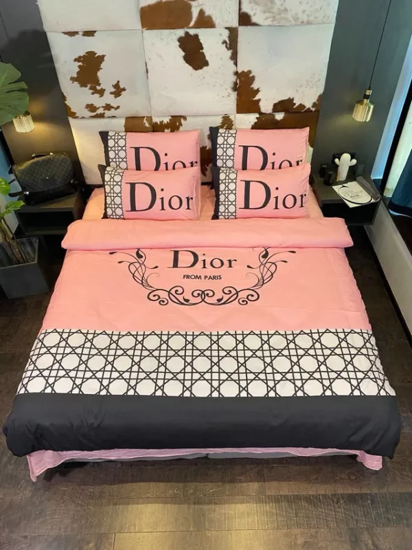 Dior Paris Logo Brand Bedding Set Luxury Home Decor Bedspread Bedroom